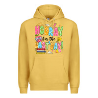 Antique Gold hooray for the last day black Premium Hoodie - JahusDesignShop