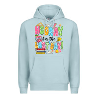 Blue Mist hooray for the last day black Premium Hoodie - JahusDesignShop