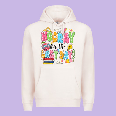 Hooray For The Last Day Black Premium Hoodie Designed By Jahusdesignshop