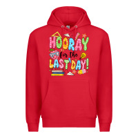 Red hooray for the last day black Premium Hoodie - JahusDesignShop