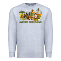 Heather Grey Obsessive cow disorder coffee cups Premium Sweatshirt - texasbilliewilder