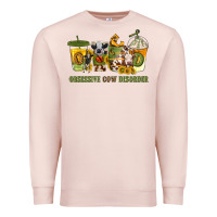 Pale Pink Obsessive cow disorder coffee cups Premium Sweatshirt - texasbilliewilder