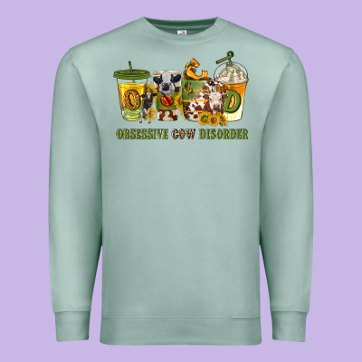 Obsessive Cow Disorder Coffee Cups Premium Sweatshirt Designed By Texasbilliewilder