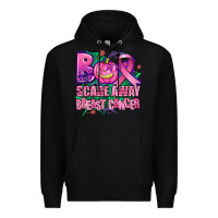 Black halloween boo with cancer ribbon breast cancer sca Premium Hoodie - AdoDesignShop