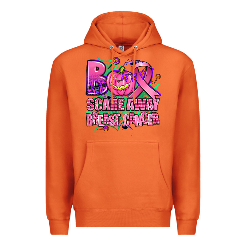 Halloween Boo With Cancer Ribbon Breast Cancer Sca Premium Hoodie by AdoDesignShop | Teevron