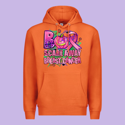 Halloween Boo With Cancer Ribbon Breast Cancer Sca Premium Hoodie Designed By Adodesignshop