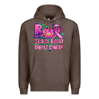 Coffee halloween boo with cancer ribbon breast cancer sca Premium Hoodie - AdoDesignShop