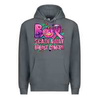 Rock halloween boo with cancer ribbon breast cancer sca Premium Hoodie - AdoDesignShop