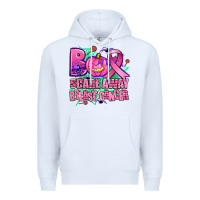 White halloween boo with cancer ribbon breast cancer sca Premium Hoodie - AdoDesignShop