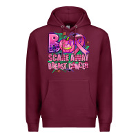 Burgundy halloween boo with cancer ribbon breast cancer sca Premium Hoodie - AdoDesignShop