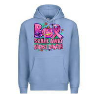 Colony Blue halloween boo with cancer ribbon breast cancer sca Premium Hoodie - AdoDesignShop