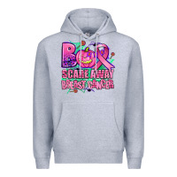 Heather Grey halloween boo with cancer ribbon breast cancer sca Premium Hoodie - AdoDesignShop