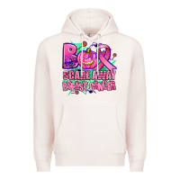 Pale Pink halloween boo with cancer ribbon breast cancer sca Premium Hoodie - AdoDesignShop