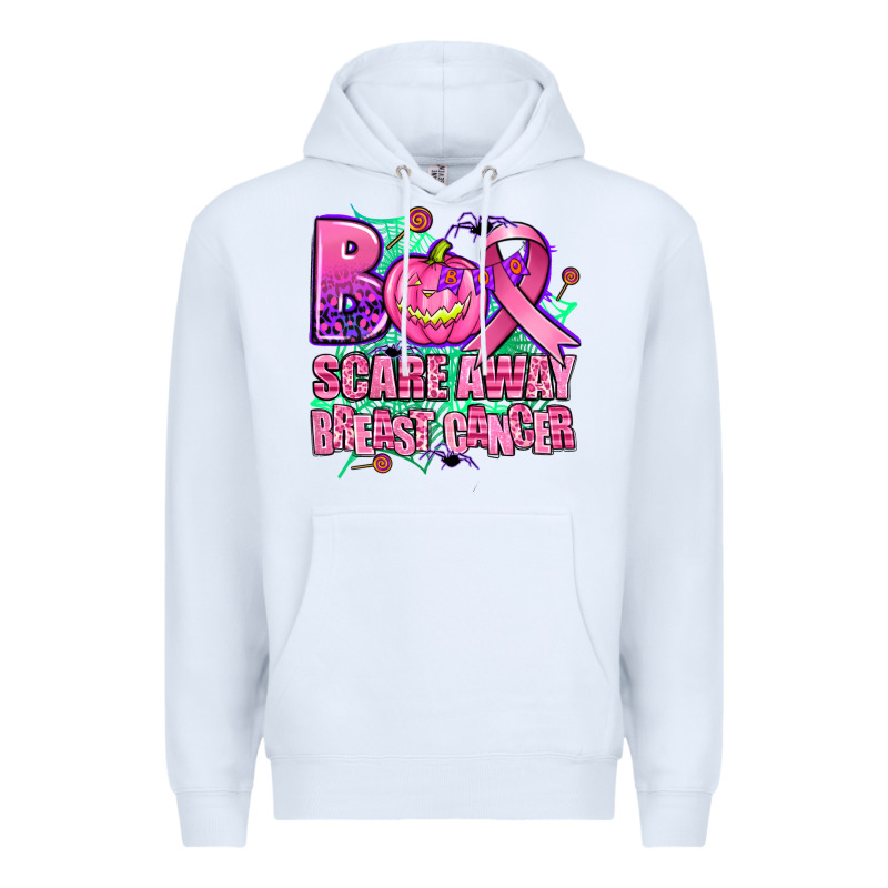 Halloween Boo With Cancer Ribbon Breast Cancer Sca Premium Hoodie by AdoDesignShop | Teevron