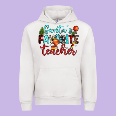 Santa S Favorite Teacher Urban Hoodie Designed By Jahusdesignshop