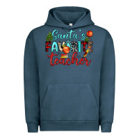 Pigment Midnight Navy santa s favorite teacher Urban Hoodie - JahusDesignShop