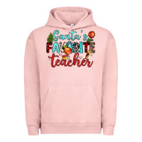 Pigment Salmon santa s favorite teacher Urban Hoodie - JahusDesignShop