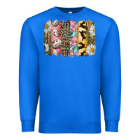 True Royal Easter Brushstroke With Quail Eggs Daisy And Bunny Premium Sweatshirt - RanaPortraitStore