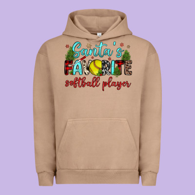 Santa S Favorite Softball Player Urban Hoodie Designed By Jahusdesignshop