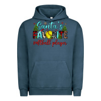 Pigment Midnight Navy santa s favorite softball player Urban Hoodie - JahusDesignShop