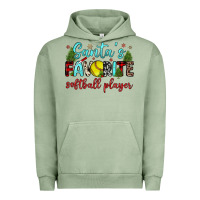 Pigment Oil Green santa s favorite softball player Urban Hoodie - JahusDesignShop