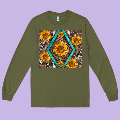 Sunflower Tumbler Long Sleeve Tee Designed By Barkaloodesign