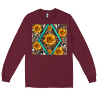 Burgundy sunflower tumbler Long Sleeve Tee - BarkalooDesign
