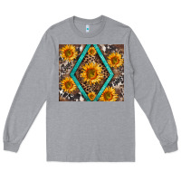 Heather Grey sunflower tumbler Long Sleeve Tee - BarkalooDesign