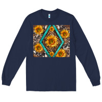 Navy sunflower tumbler Long Sleeve Tee - BarkalooDesign