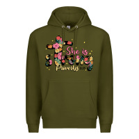 Army Green she is strong proverbs 31 25 Premium Hoodie - JahusDesignShop