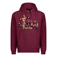 Burgundy she is strong proverbs 31 25 Premium Hoodie - JahusDesignShop