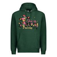 Sports Green she is strong proverbs 31 25 Premium Hoodie - JahusDesignShop