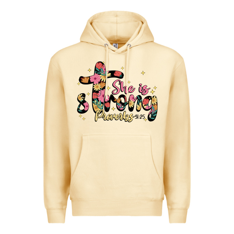 She Is Strong Proverbs 31 25 Premium Hoodie by JahusDesignShop | Teevron