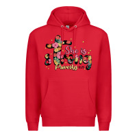 Red she is strong proverbs 31 25 Premium Hoodie - JahusDesignShop