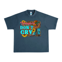 Midnight Navy cowgirls don't crty boots hat sunflowers Urban Heavy Tee - Artiststas
