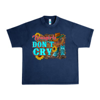 Navy cowgirls don't crty boots hat sunflowers Urban Heavy Tee - Artiststas