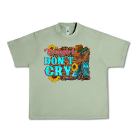 Oil Green cowgirls don't crty boots hat sunflowers Urban Heavy Tee - Artiststas