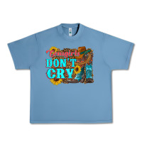Pebble Blue cowgirls don't crty boots hat sunflowers Urban Heavy Tee - Artiststas
