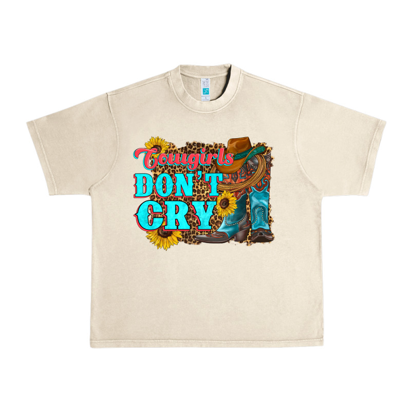 Cowgirls Don't Crty Boots Hat Sunflowers Urban Heavy Tee by Artiststas | Teevron