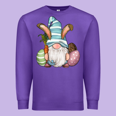 Premium Sweatshirt Easter Bunny Gnomes with Egg and Carrot
