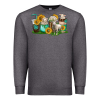 Charcoal Heather Sheep coffee cups Premium Sweatshirt - texasbilliewilder