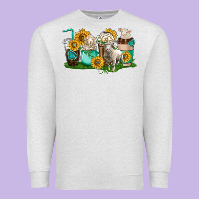 Sheep Coffee Cups Premium Sweatshirt Designed By Texasbilliewilder