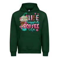 Forest Green life happens coffee  helps Urban Hoodie - AdoDesignShop