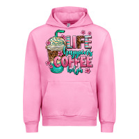Fuchsia Pink life happens coffee  helps Urban Hoodie - AdoDesignShop