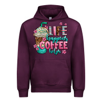 Mauve Wine life happens coffee  helps Urban Hoodie - AdoDesignShop