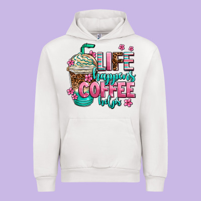 Life Happens Coffee  Helps Urban Hoodie Designed By Adodesignshop