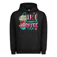 Pigment Black life happens coffee  helps Urban Hoodie - AdoDesignShop