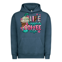 Pigment Midnight Navy life happens coffee  helps Urban Hoodie - AdoDesignShop