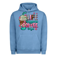 Pigment Pebble Blue life happens coffee  helps Urban Hoodie - AdoDesignShop