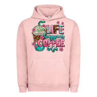 Pigment Salmon life happens coffee  helps Urban Hoodie - AdoDesignShop